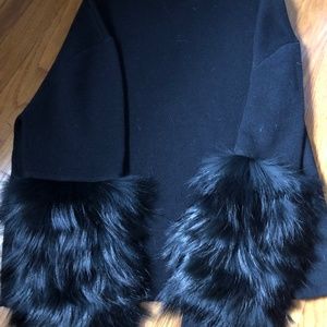ALICE+OLIVIA black sweater with Fox sleeves